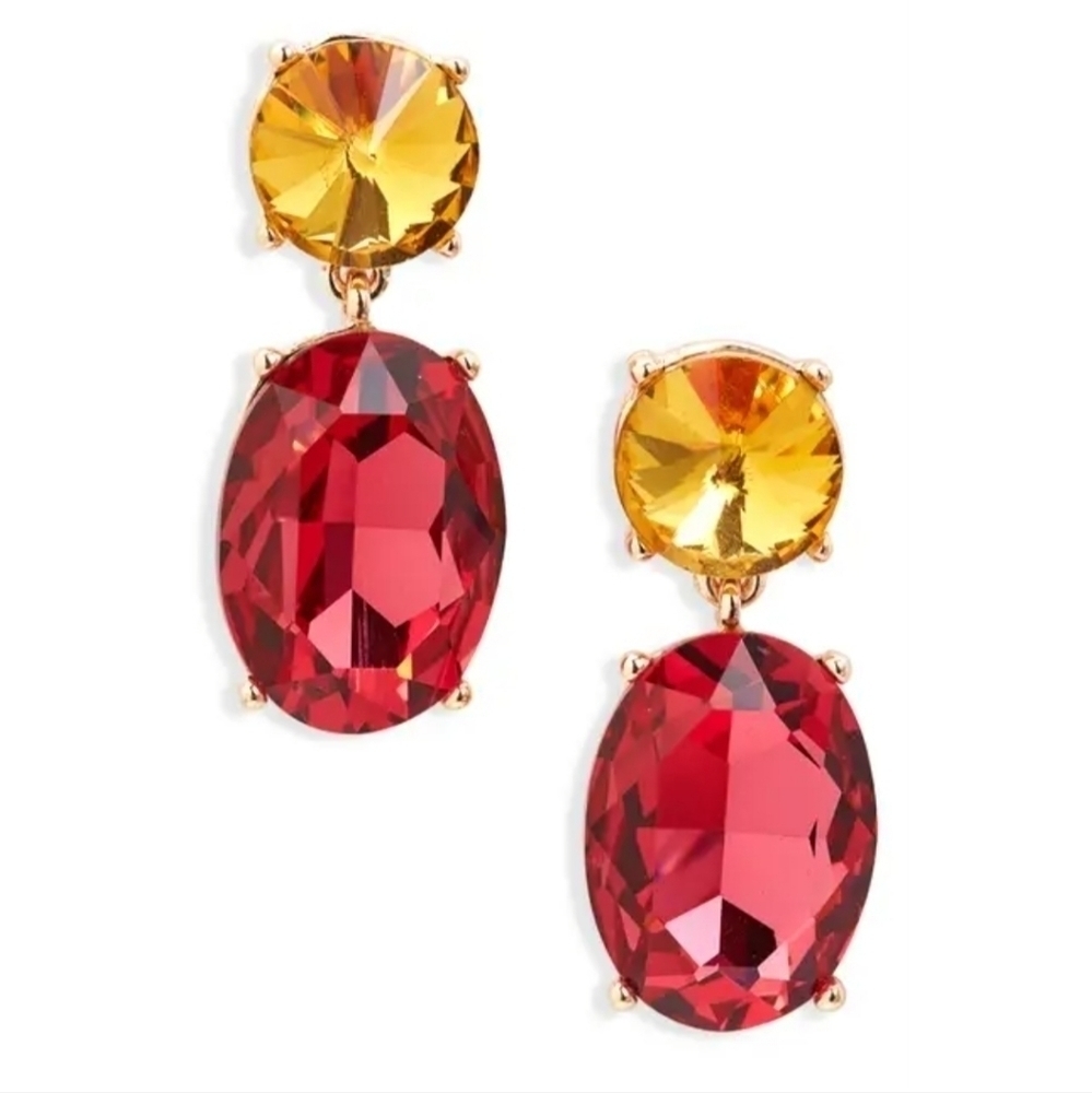 draya Michele Double Cristal Dropped Earrings - Picture 3 of 4